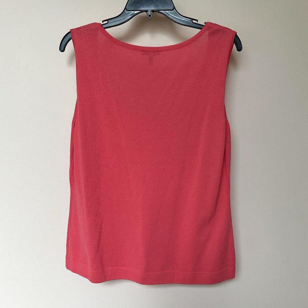 Escada Tank Top 40 Med Sleeveless Knit Coral Career Quiet Luxury Old Money Basic - Picture 3 of 8